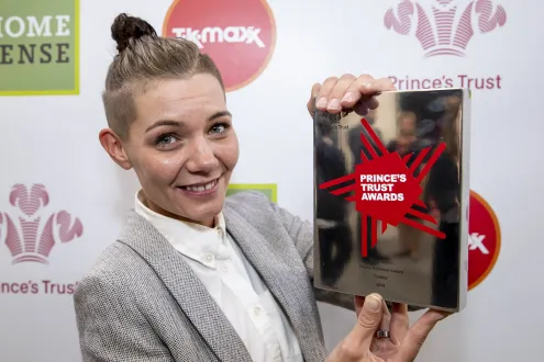 Katie Smith with award