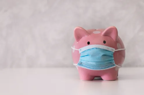 Piggy bank in a mask