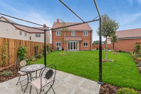 Back garden of 4 bedroom jelson home in huggelscote